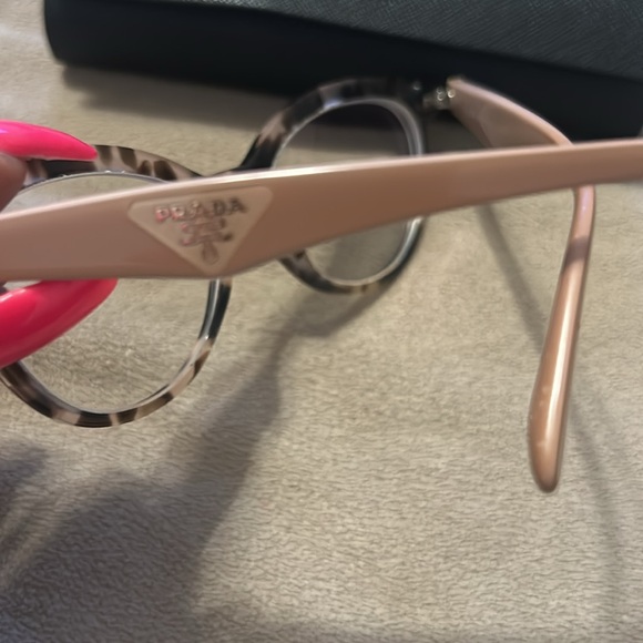 Prada VPR 11R ROJ-1O1 Eyeglasses Tortoise Pink Cat Eye with case Frame Only - Picture 2 of 5